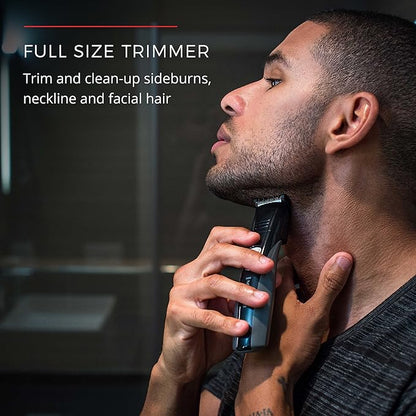 Remington Head to Toe Advanced Rechargeable Powered Body Groomer Kit, Beard Trimmer (10 Pieces), 6.3 Inch, Black
